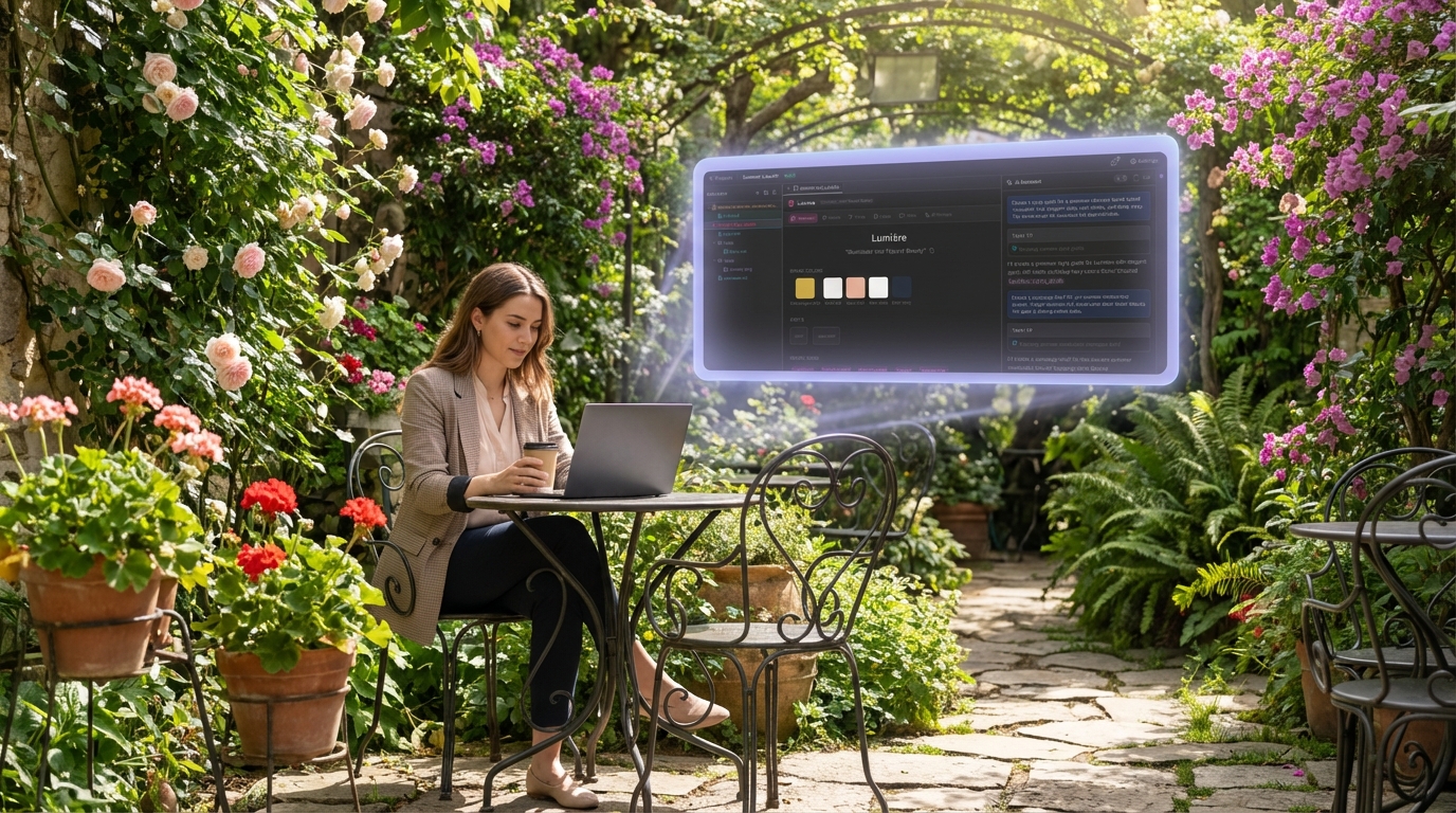 Garden setting with brief interface