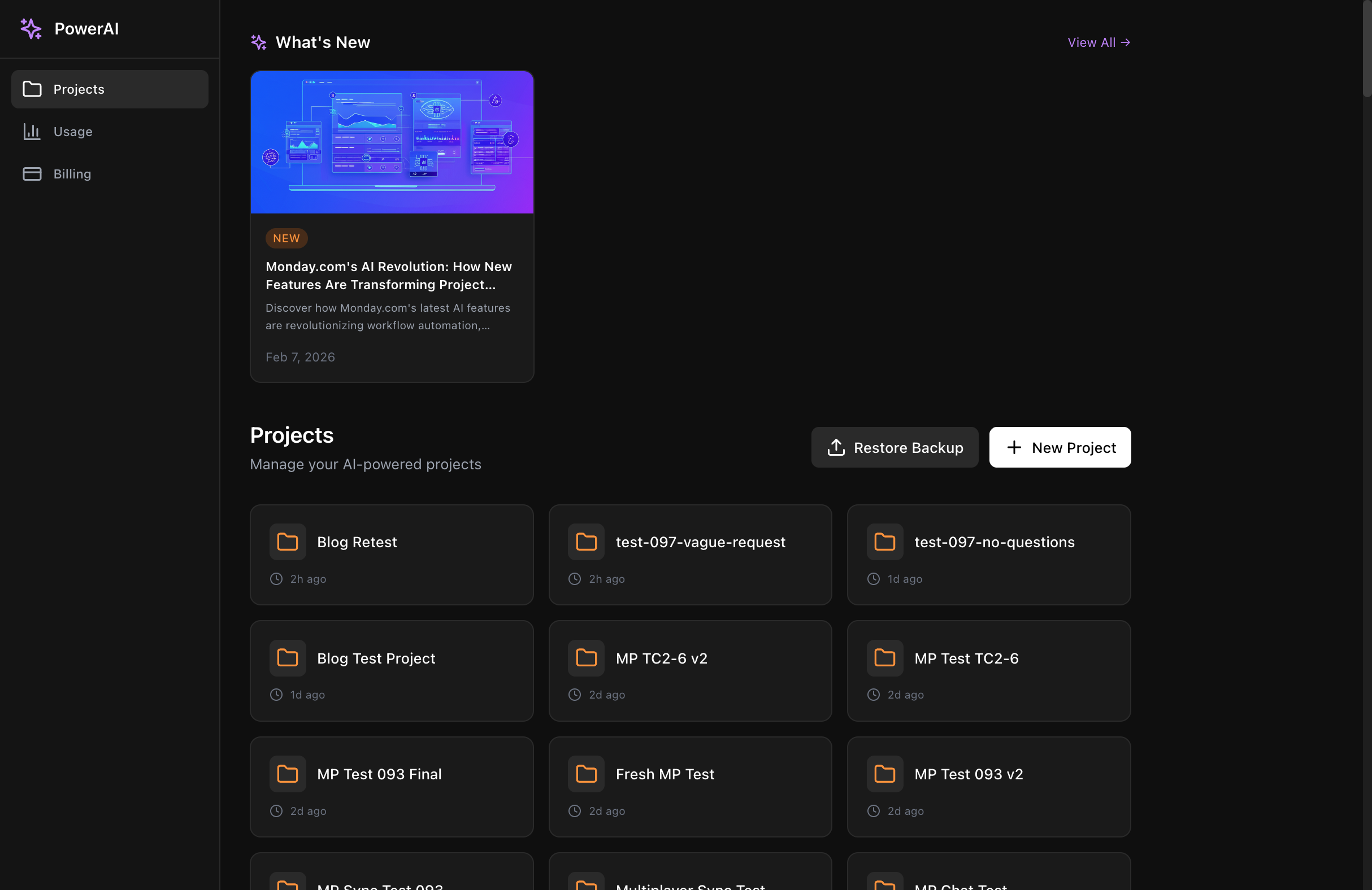 PowerAI dashboard interface